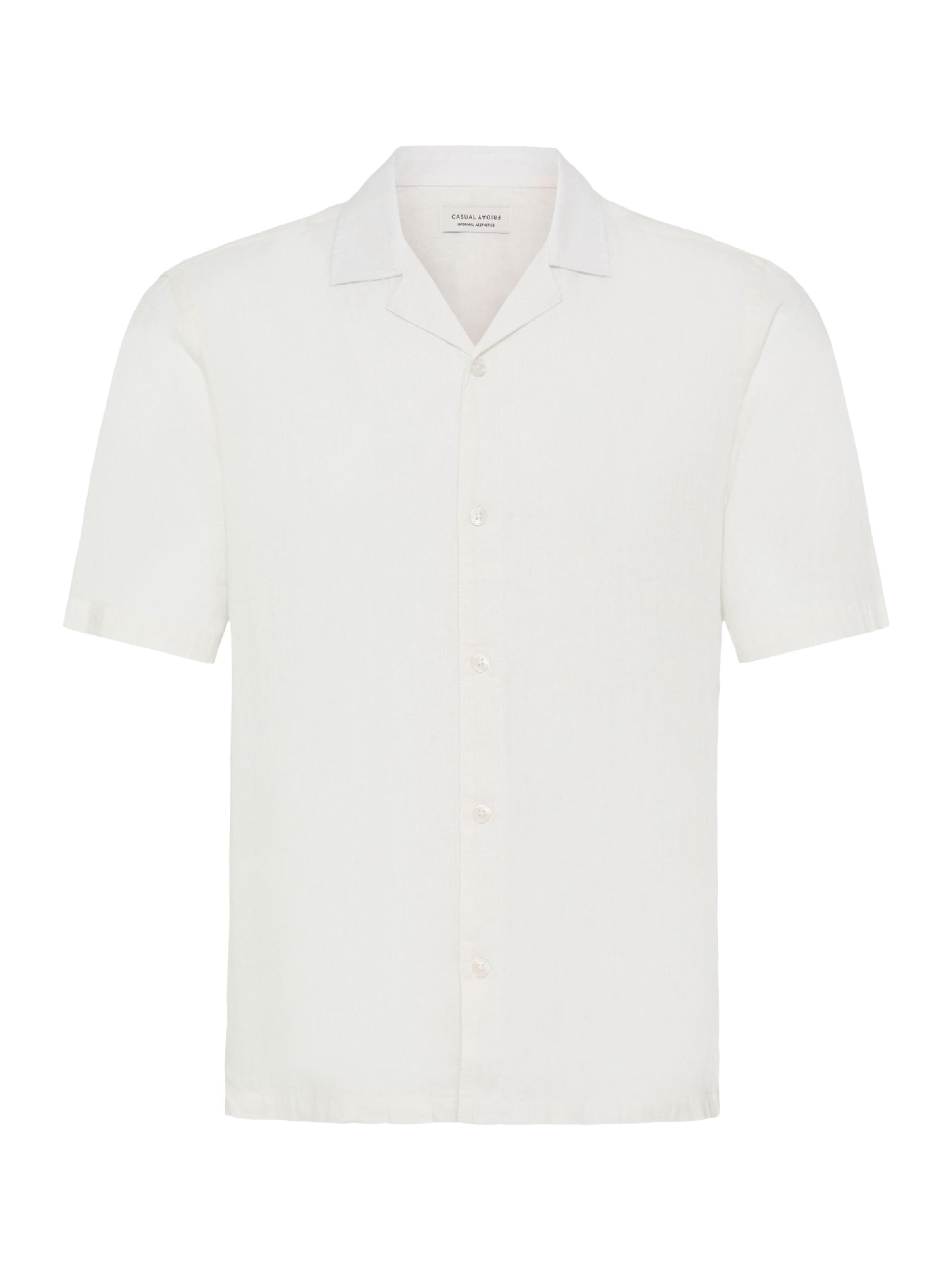 Casual Friday Regular Fit Leinenhemd ' CFSauby Linen Mix ' in Weiß: Vorderseite