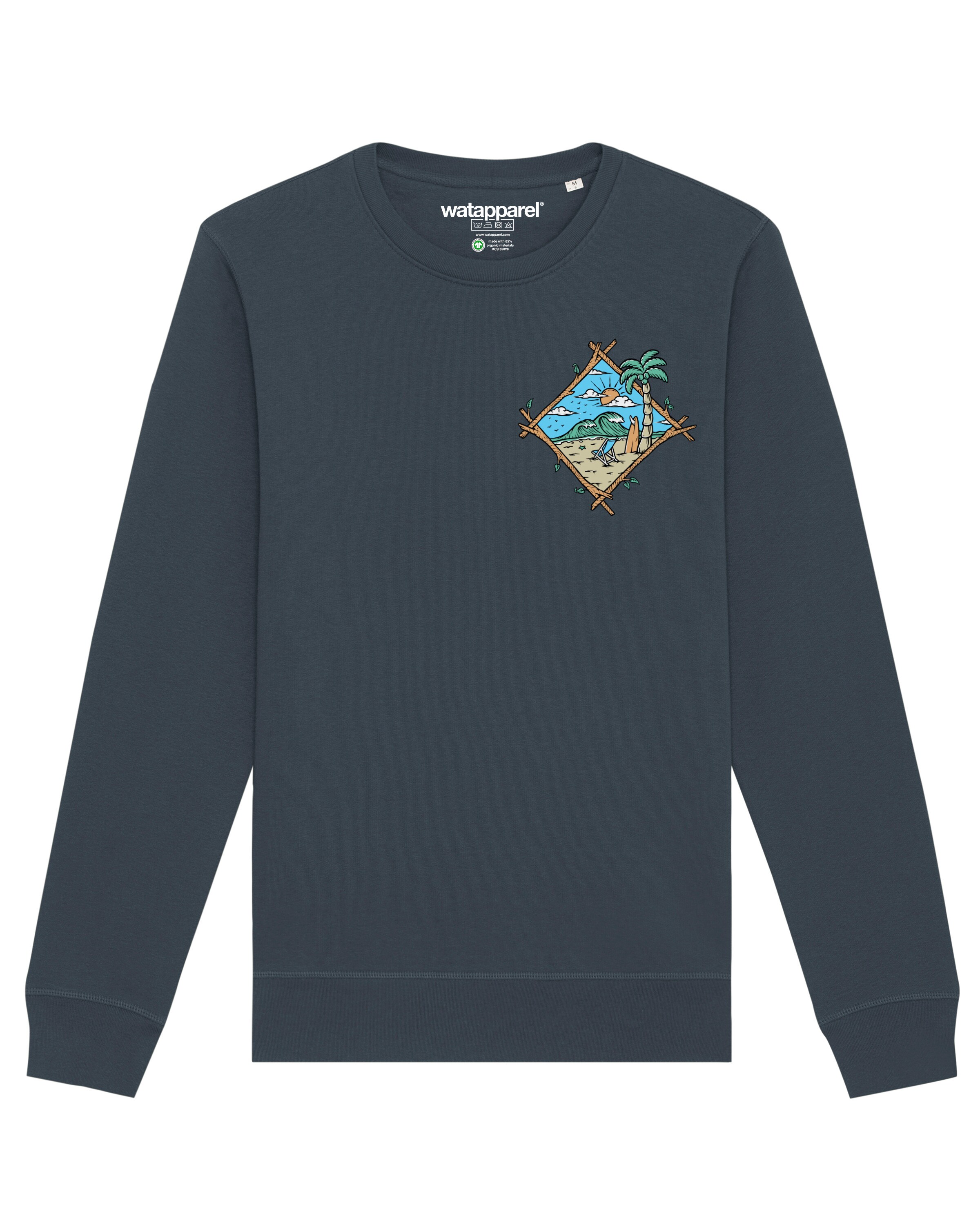 Watapparel Sweatshirt 'Beach is calling' in Blue: front