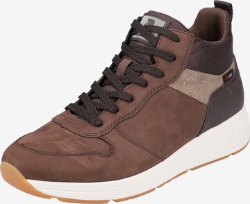 Rieker High-Top Sneakers in Brown: front