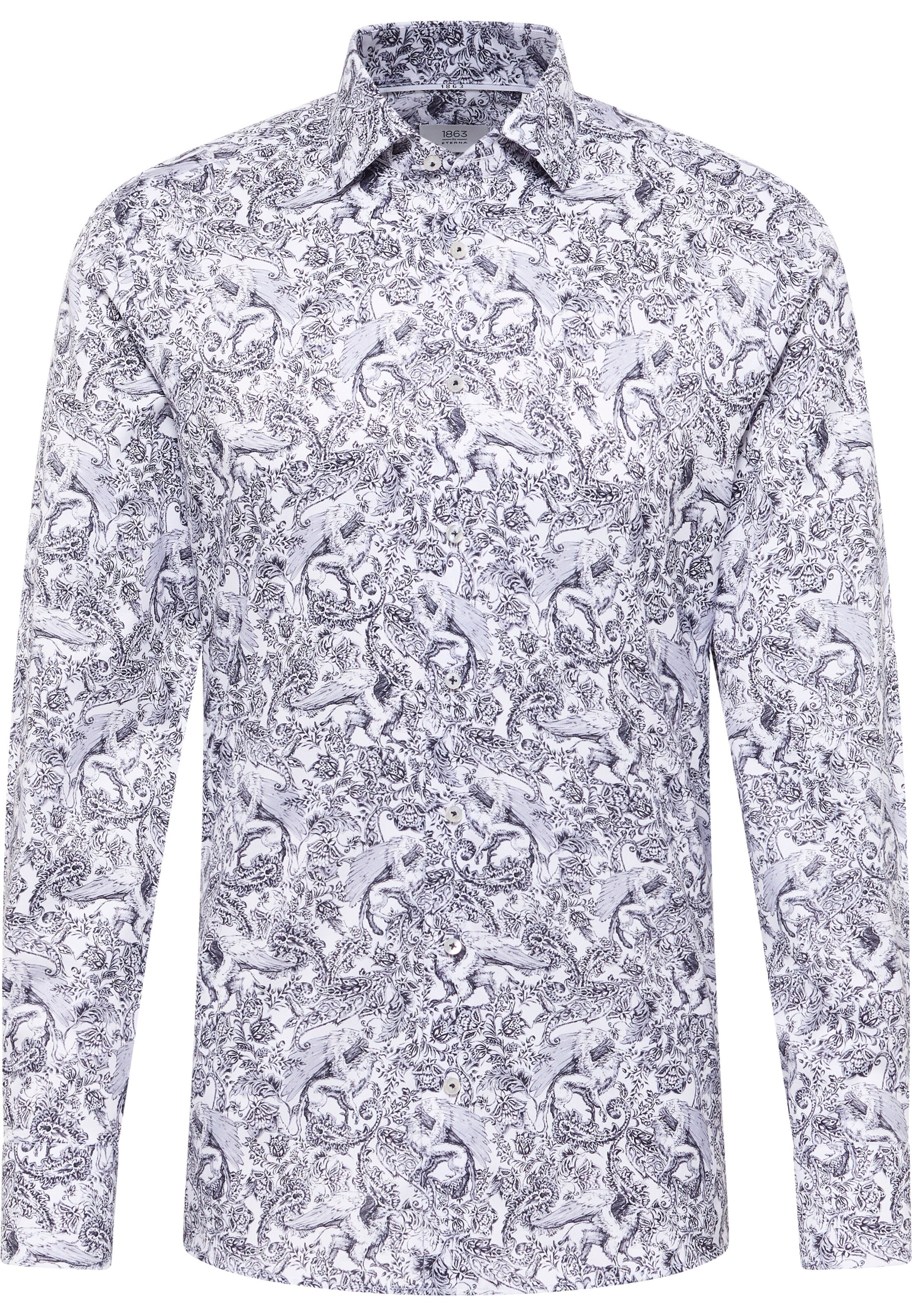 ETERNA Slim fit Business shirt in Black: front