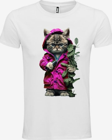 RMK Shirt 'Cat Katze' in White: front