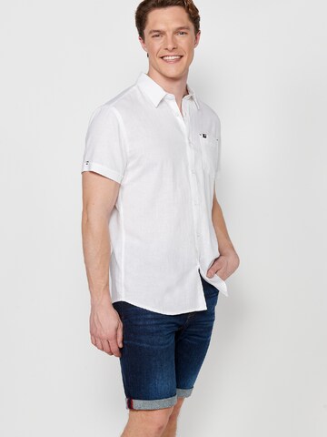 KOROSHI Regular fit Button Up Shirt in White