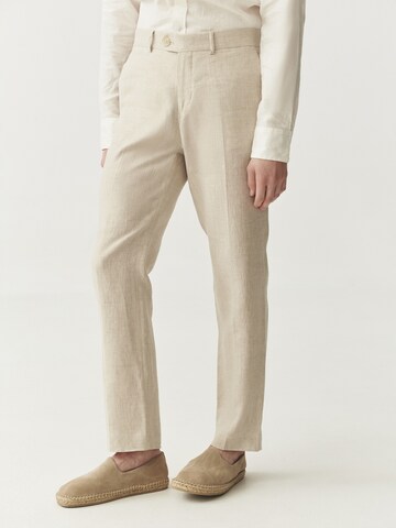 TATUUM Regular Trousers with creases in Beige: front