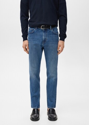 MANGO MAN Tapered Jeans 'Ben' in Blue: front