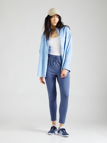 ONLY Slim fit Pleat-Front Pants 'Poptrash' in Blue