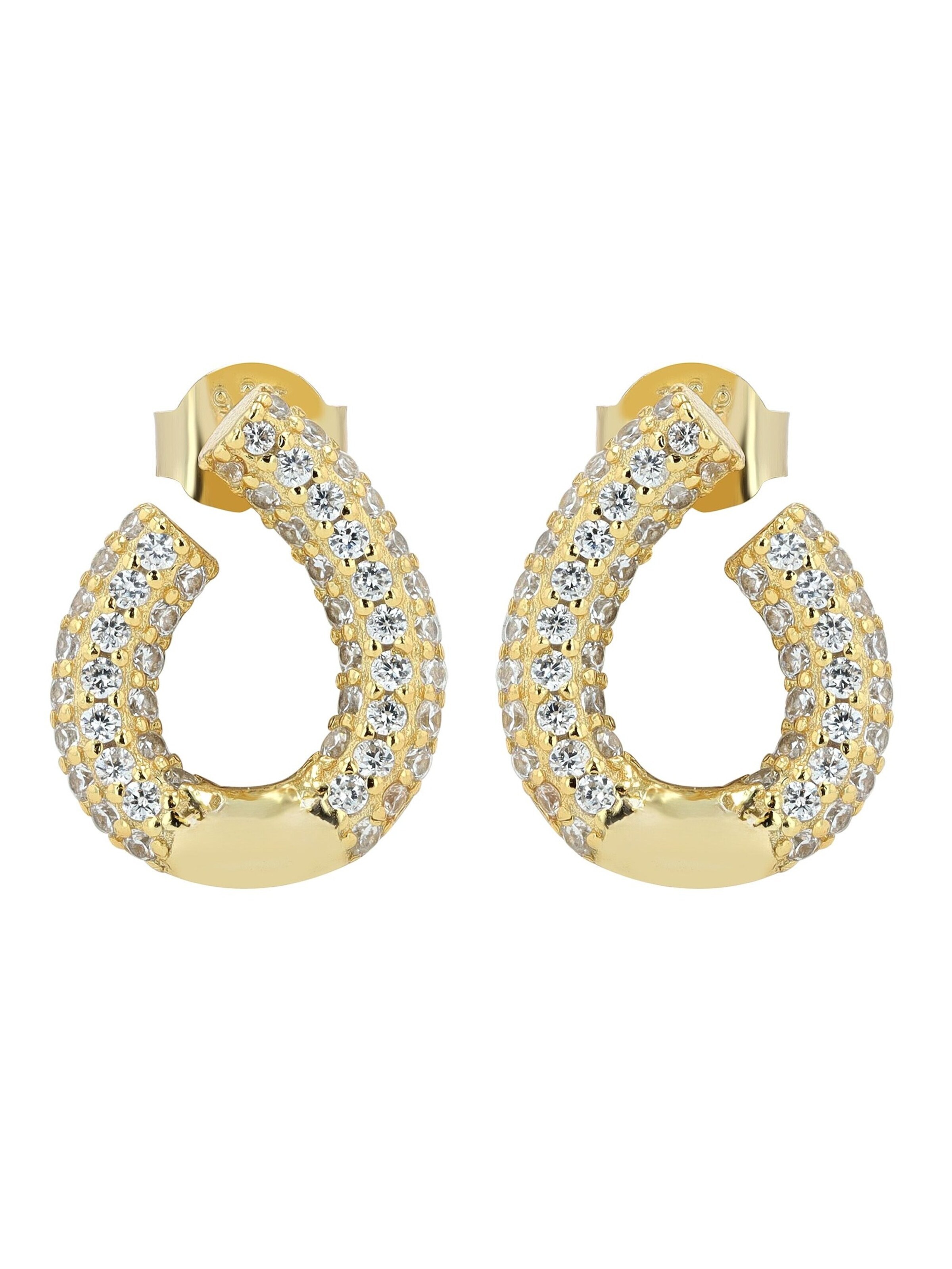 Akzent Earrings '"Elenia" aus 925 Sterlingsilber, rhodiniert, langlebig' in Gold: front