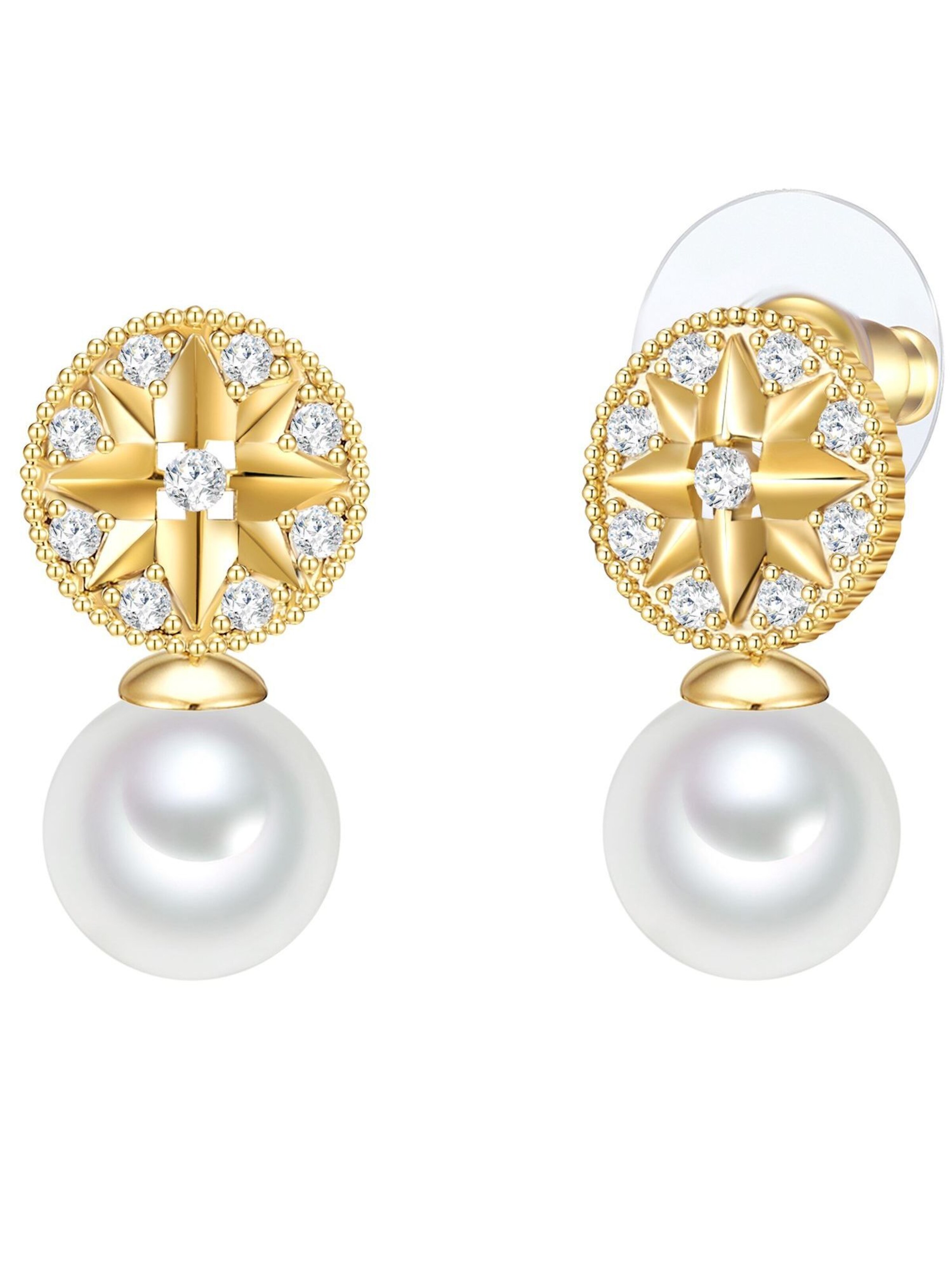 Boucles d'oreilles Lulu & Jane en or : devant