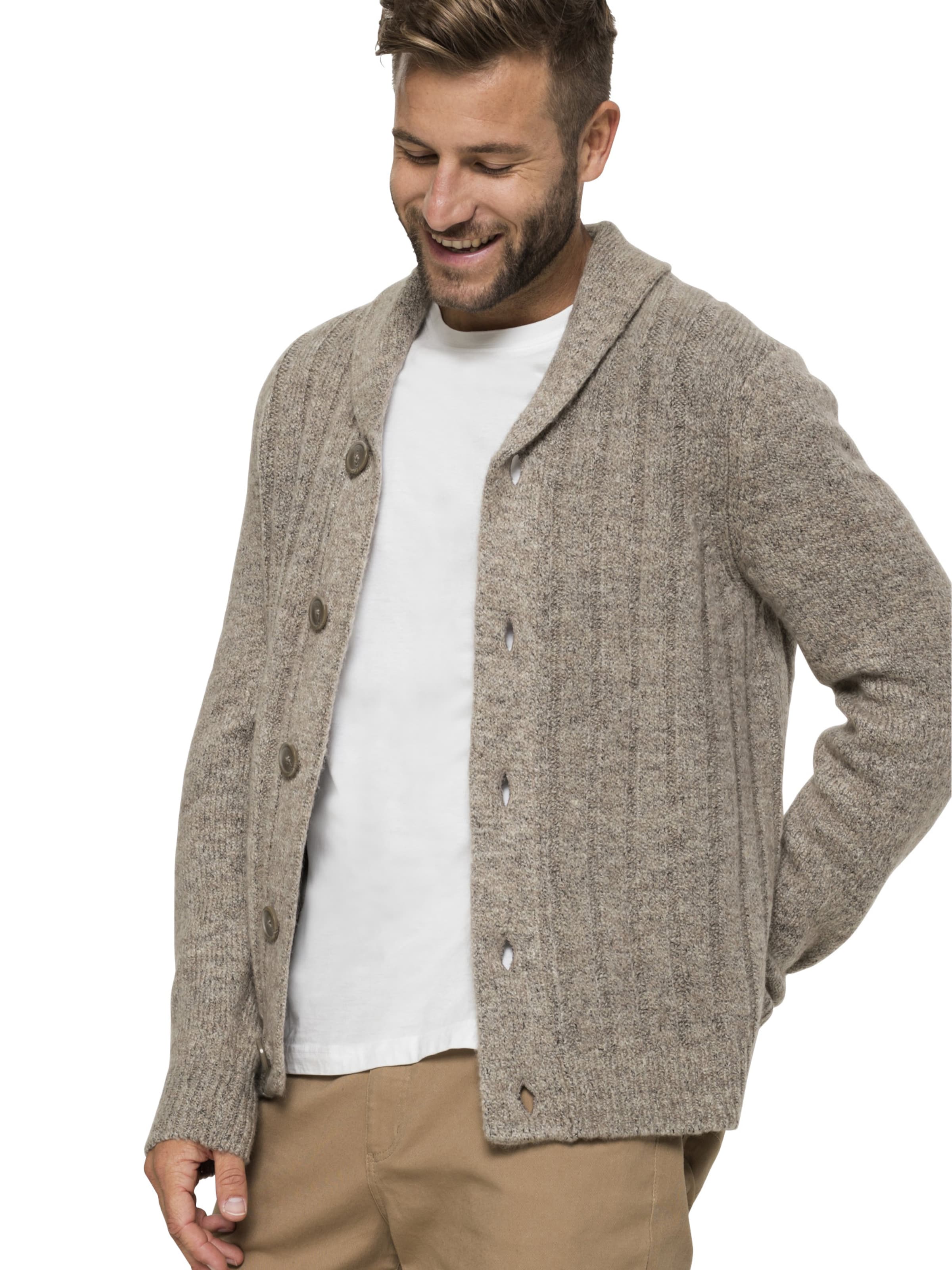 bonprix Gebreid vest in Beige: voorkant