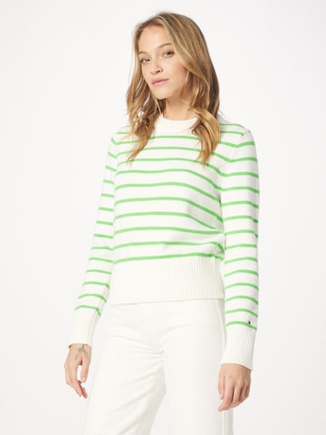 Pull-over 'Breton' TOMMY HILFIGER en blanc : devant