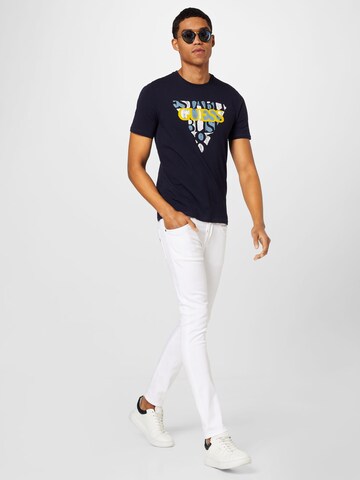 GUESS Shirt 'BLURRI' in Blau