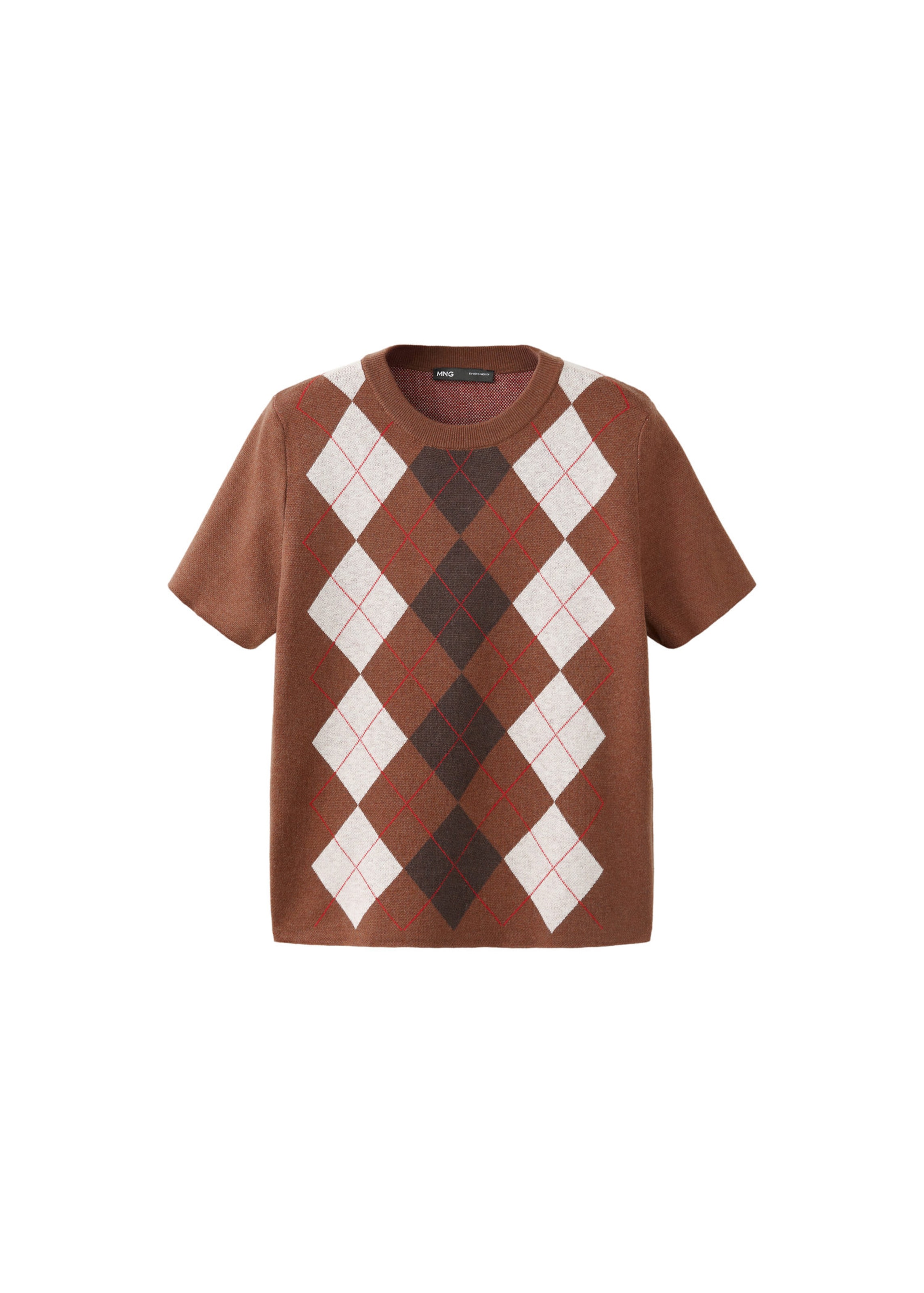 Pullover 'JACKIE' in XS MANGO di colore crema / marrone / marrone sfumato / mirtillo, Visualizzazione prodotti