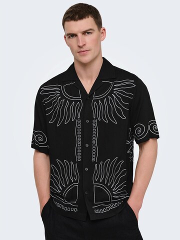 Only & Sons - Ajuste regular Camisa 'ONSWRIGHT' en negro