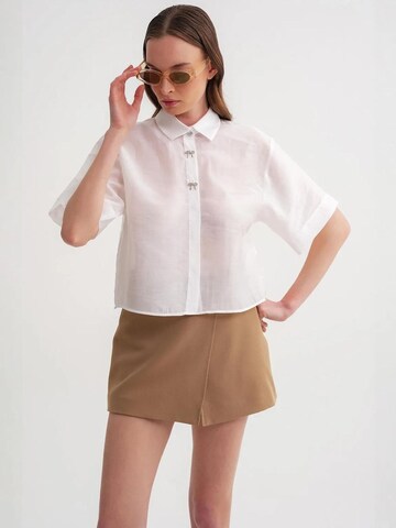Camicia da donna di MixRay in bianco: frontale