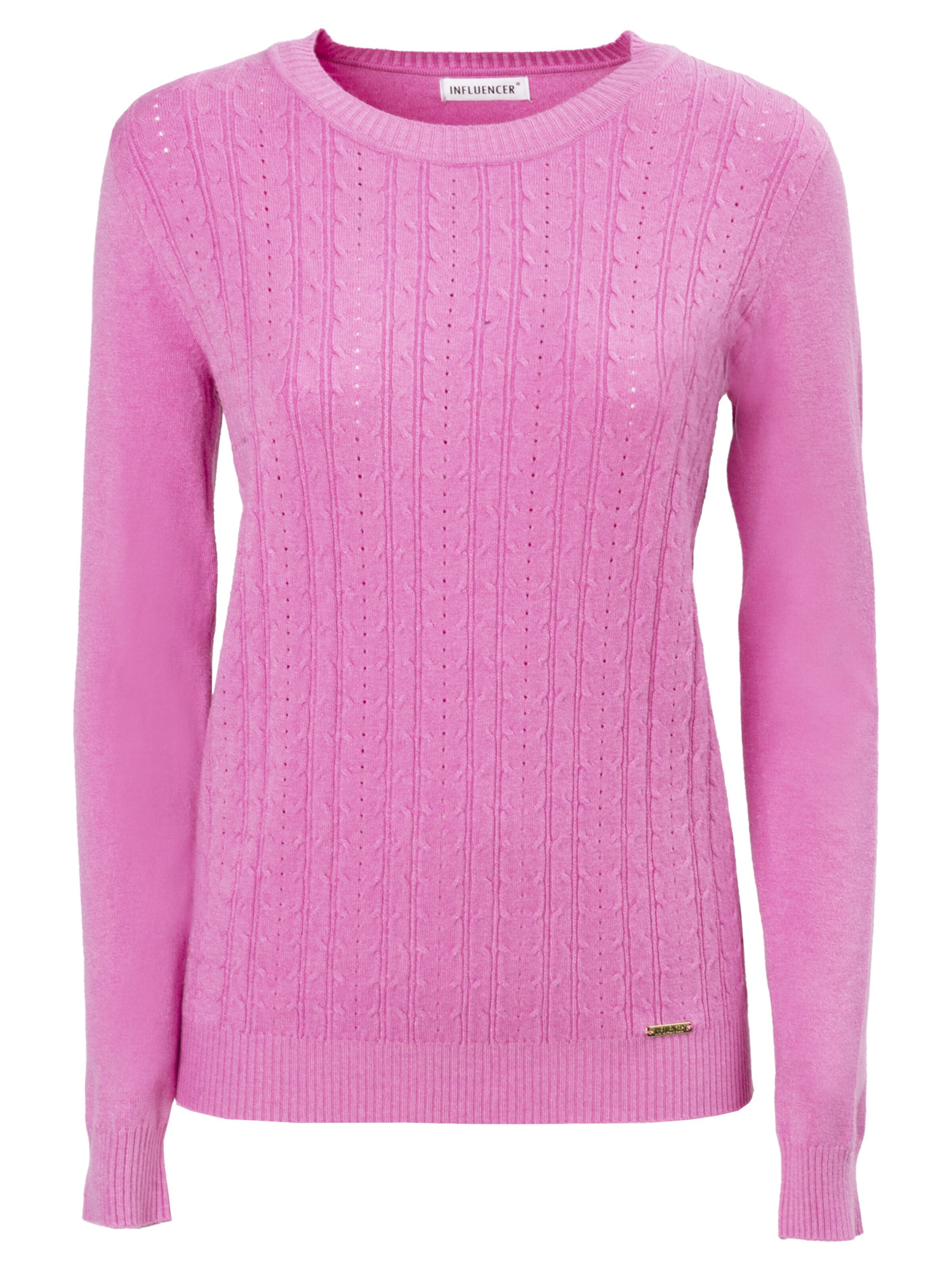 Influencer Pullover in Pink: Vorderseite