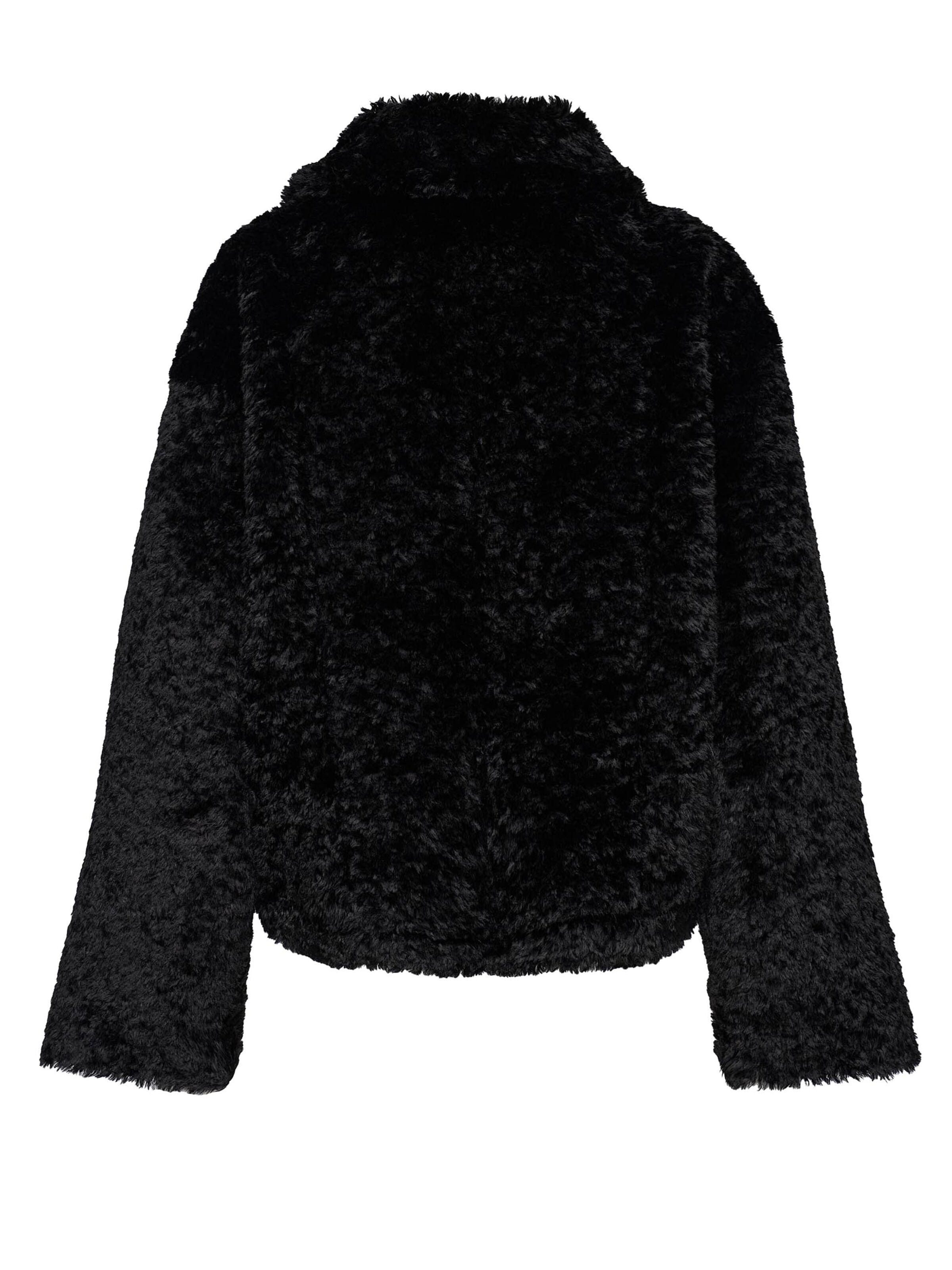 MANISA Between-season jacket 'Kunstpelzjacke' in Black