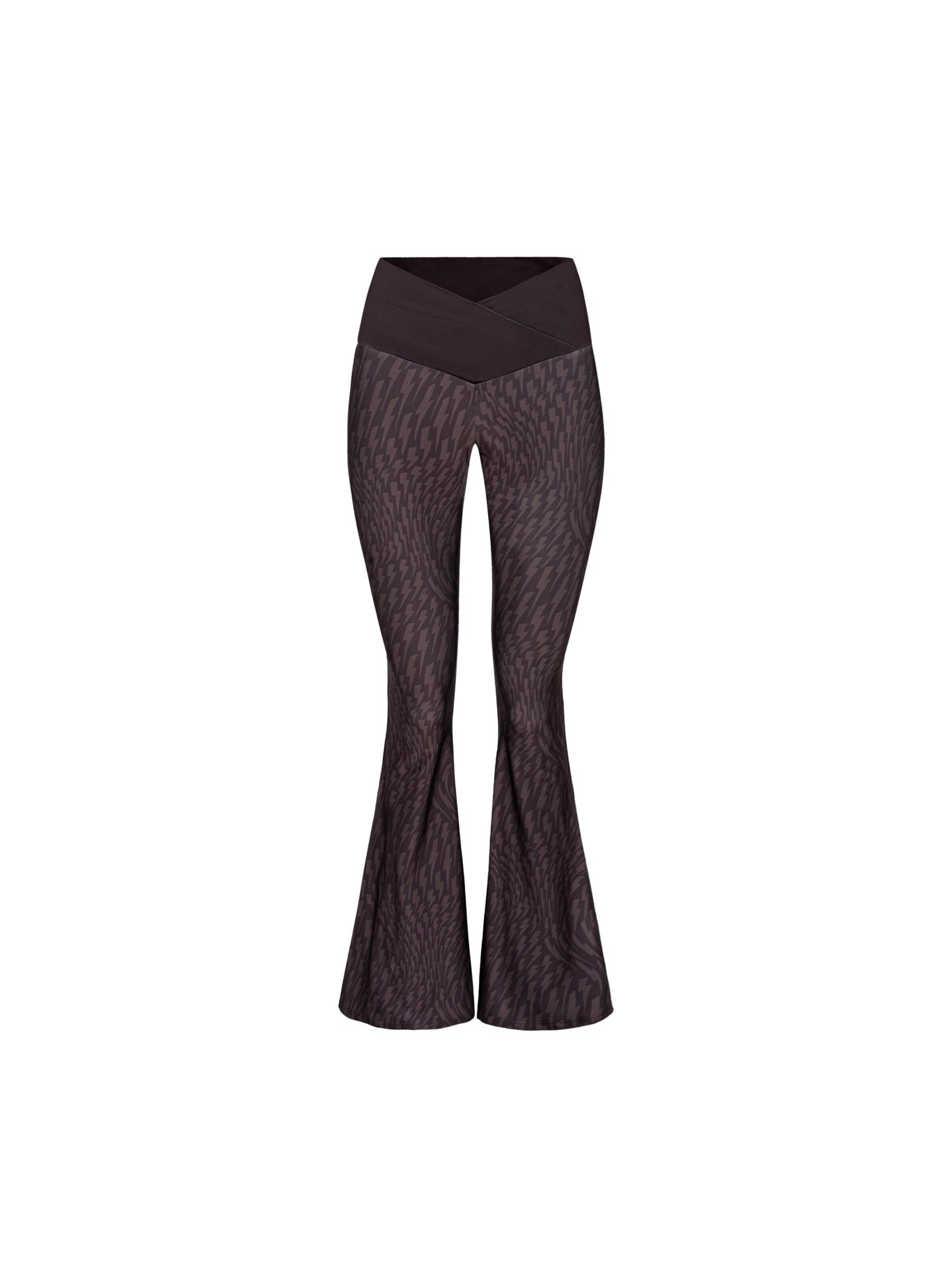 EKCENTRIK Flared Sports trousers 'Choco Brown' in Brown: front