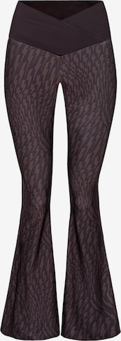 EKCENTRIK Flared Sports trousers 'Choco Brown' in Brown: front