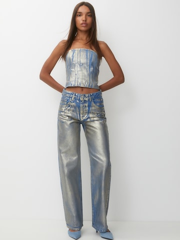 Wide Leg Jean Pull&Bear en or