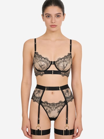 L.BEV Balconette Underwear sets 'Aura Preziosa' in Grey