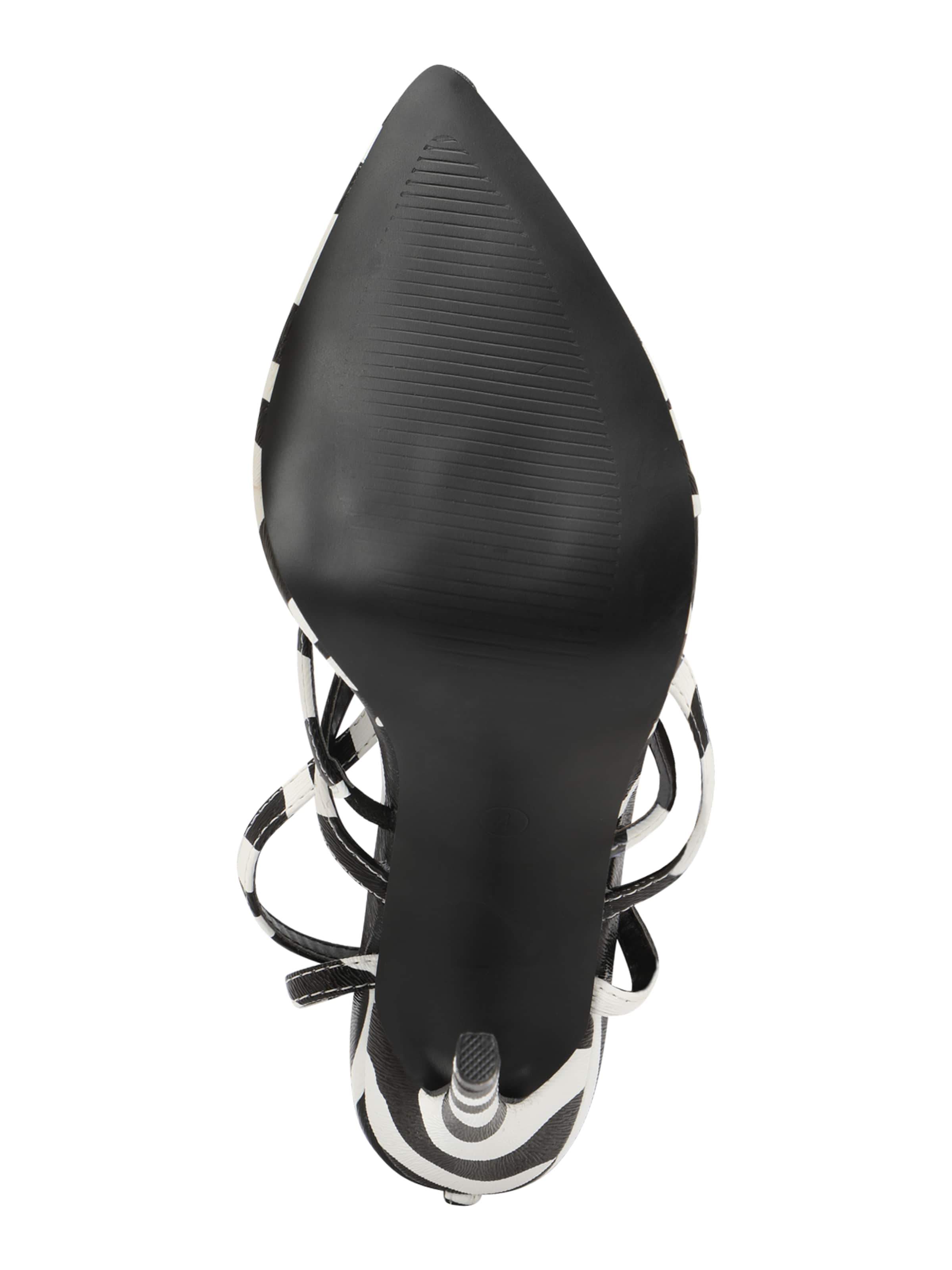 Public Desire Ujjelválasztó-pántos szandál 'TRUST IT' - fehér