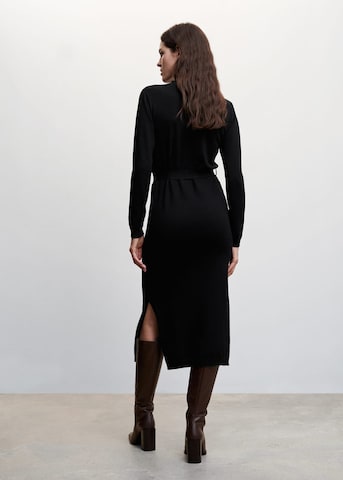 MANGO Gebreide jurk 'vieira' in Zwart