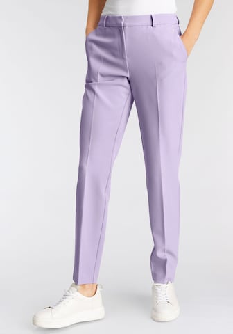 TAMARIS Slim fit Pleated Pants in Purple: front