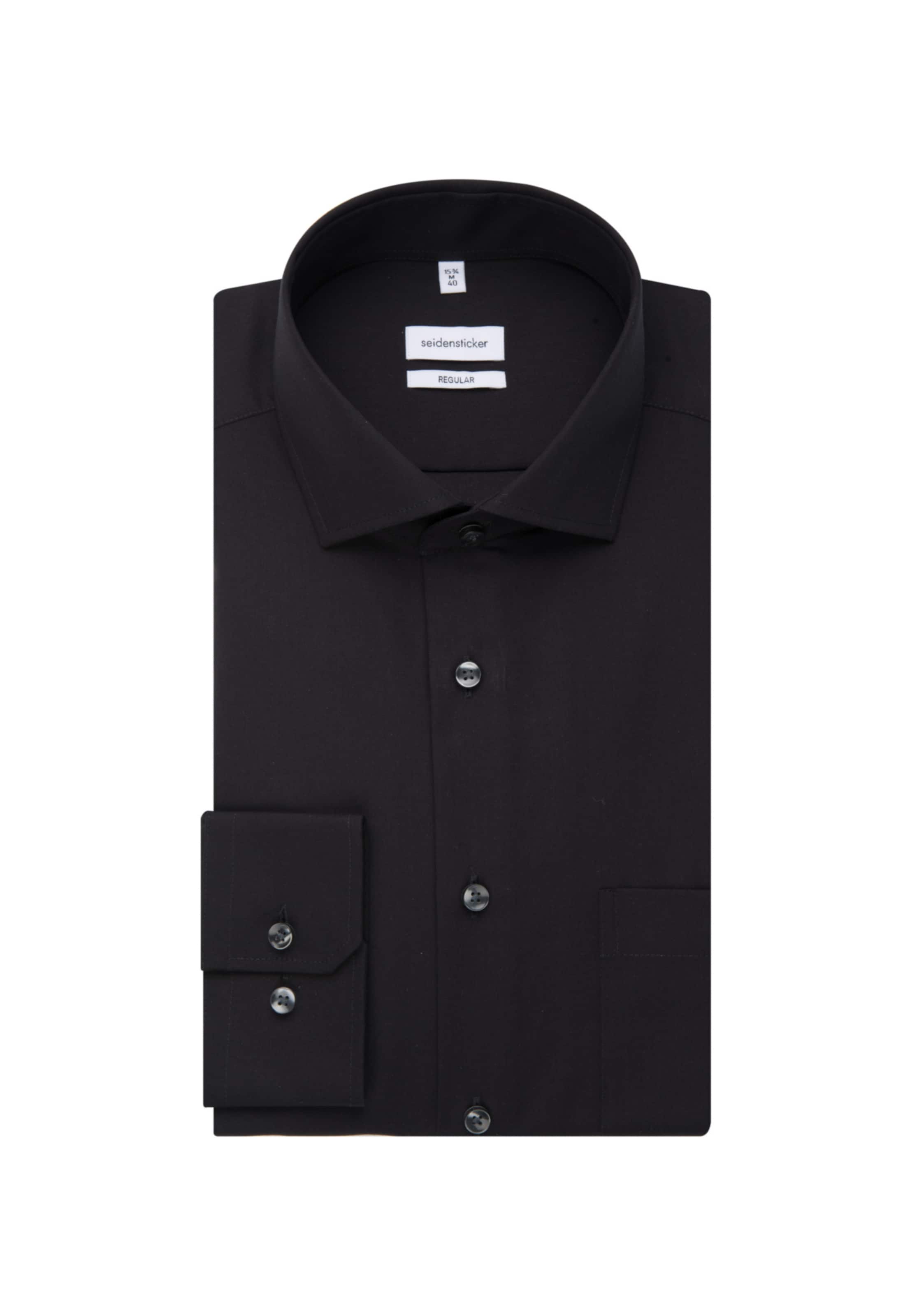 SEIDENSTICKER Regular fit Business shirt ' Regular ' in Black