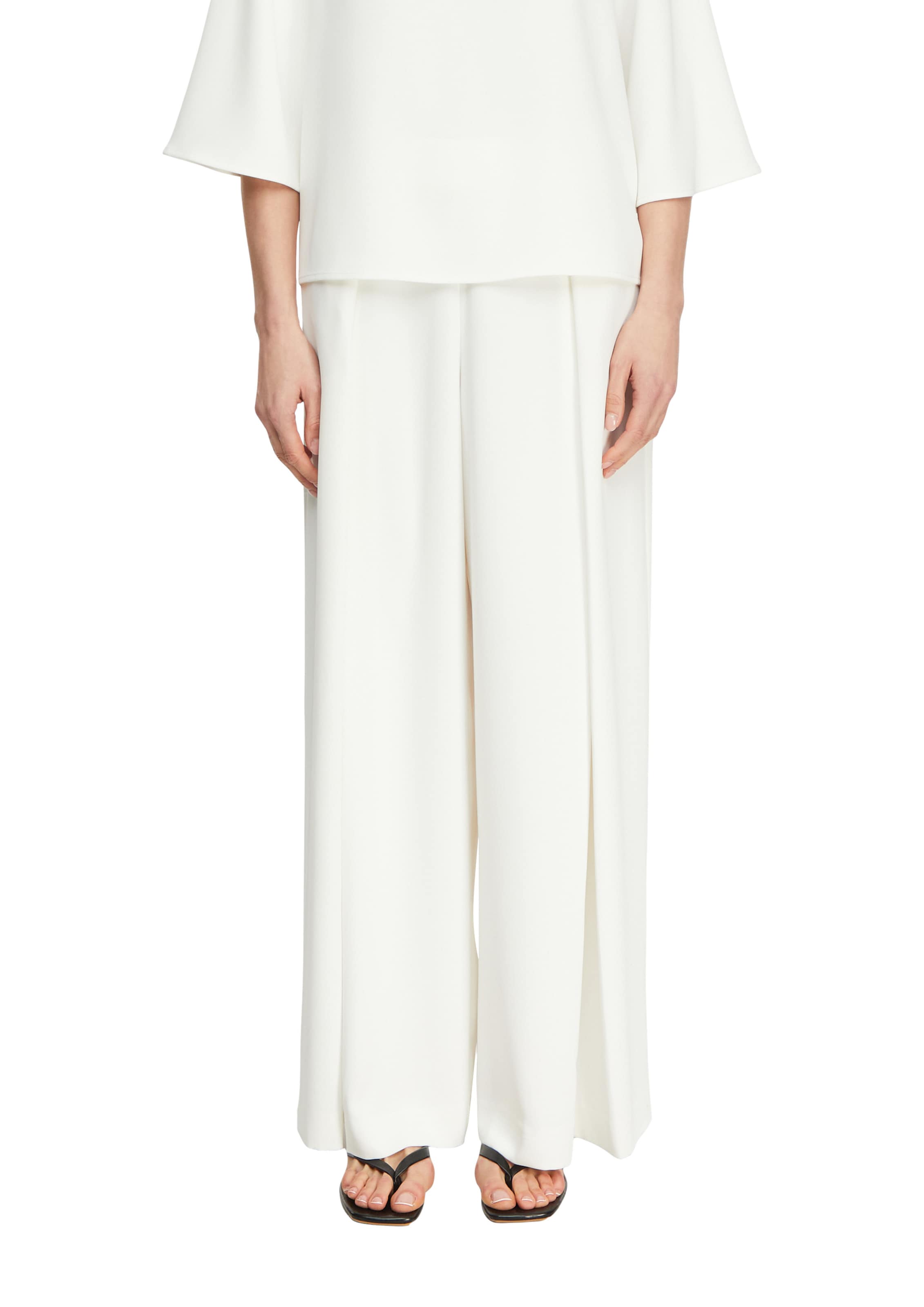 COMMA Wide Leg Hose in Beige: Vorderseite