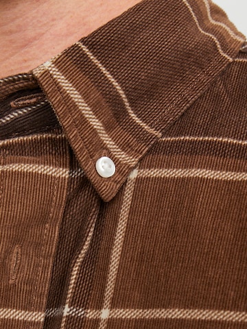 JACK & JONES Regular fit Button Up Shirt 'Brook' in Brown