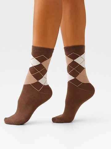 Lycille Socks in Brown: front