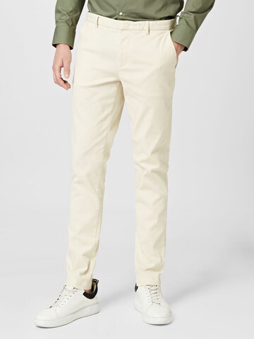 BOSS Slim fit Chino Pants 'Kaito' in White: front