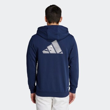 ADIDAS PERFORMANCE Athletic Zip-Up Hoodie 'Club Teamwear' in Blue: front