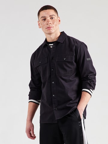 JACK & JONES - Chaqueta de entretiempo 'JCOGRID CLASSIC' en negro: frente