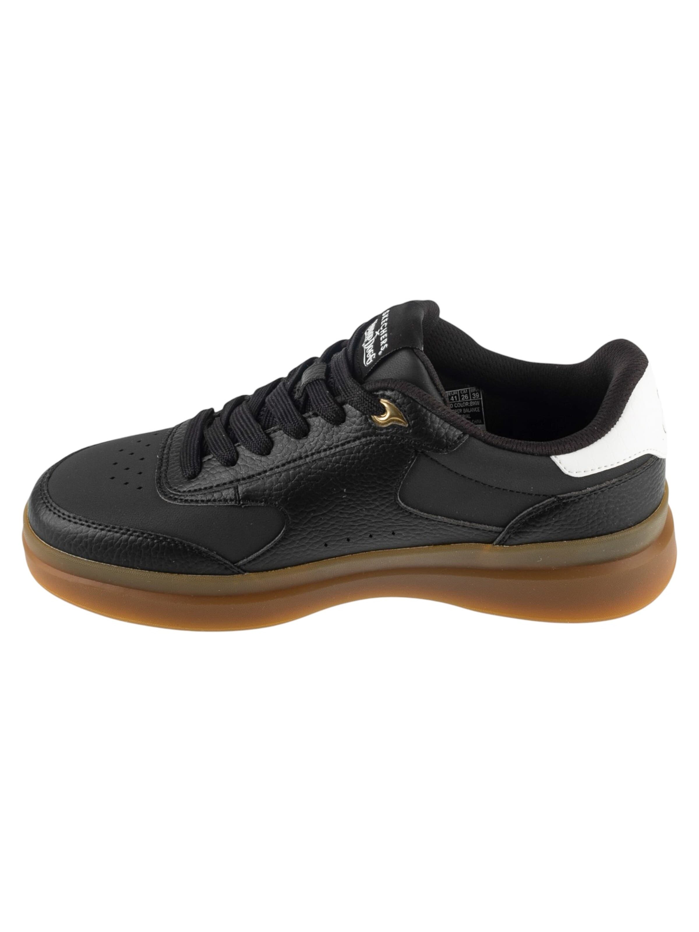 SKECHERS Platform trainers 'Skechers Duraleather Lace Up Snoop Cupsole Sneaker' in Black