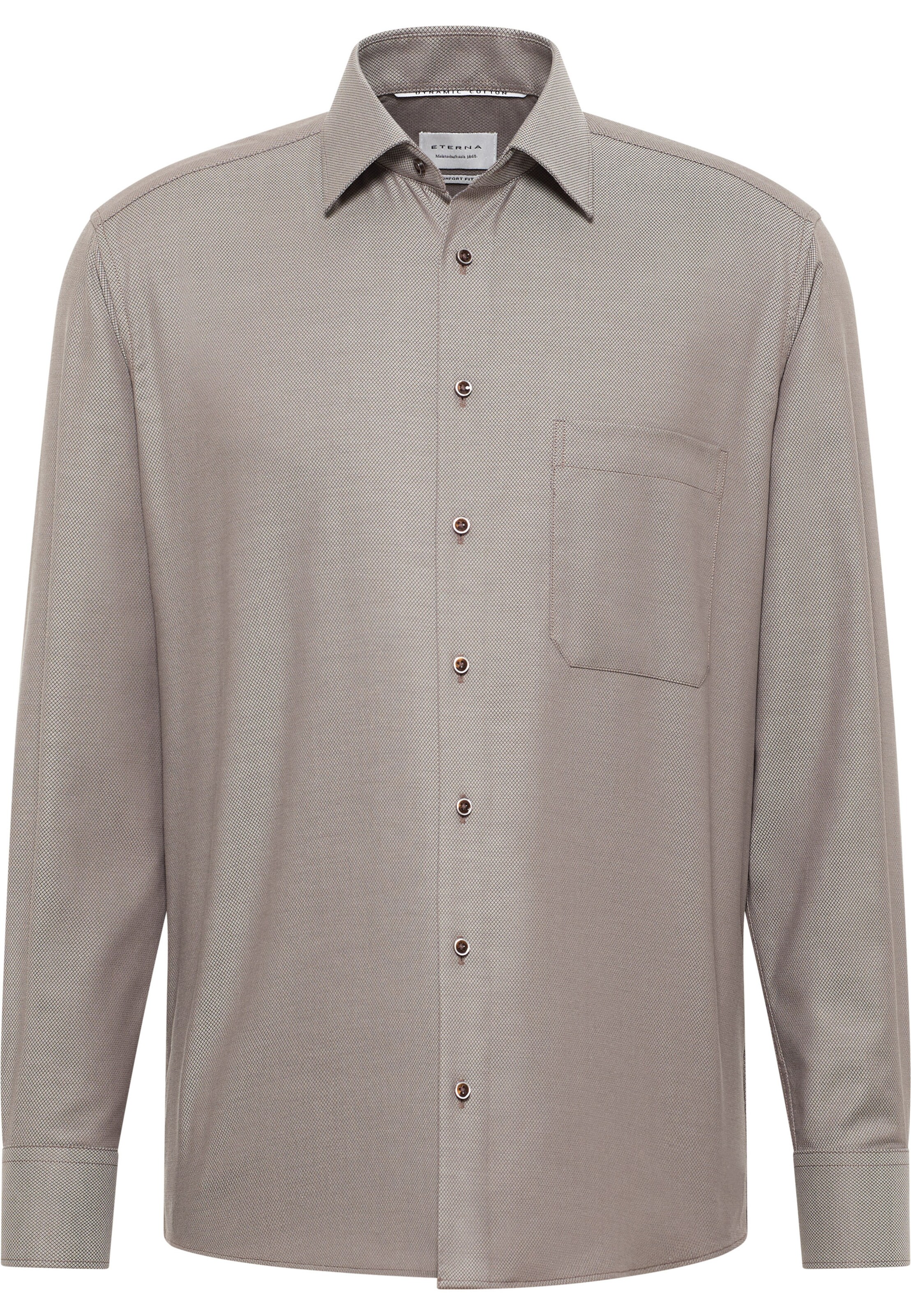 ETERNA Zakelijk overhemd in Bruin: voorkant