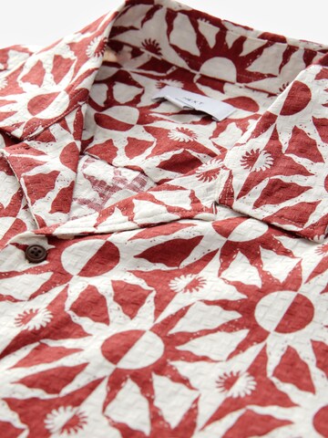 Next Regular fit Button Up Shirt in Red