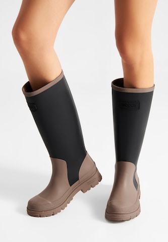 WODEN Rubber boot 'Le Waterproof' in Brown: front