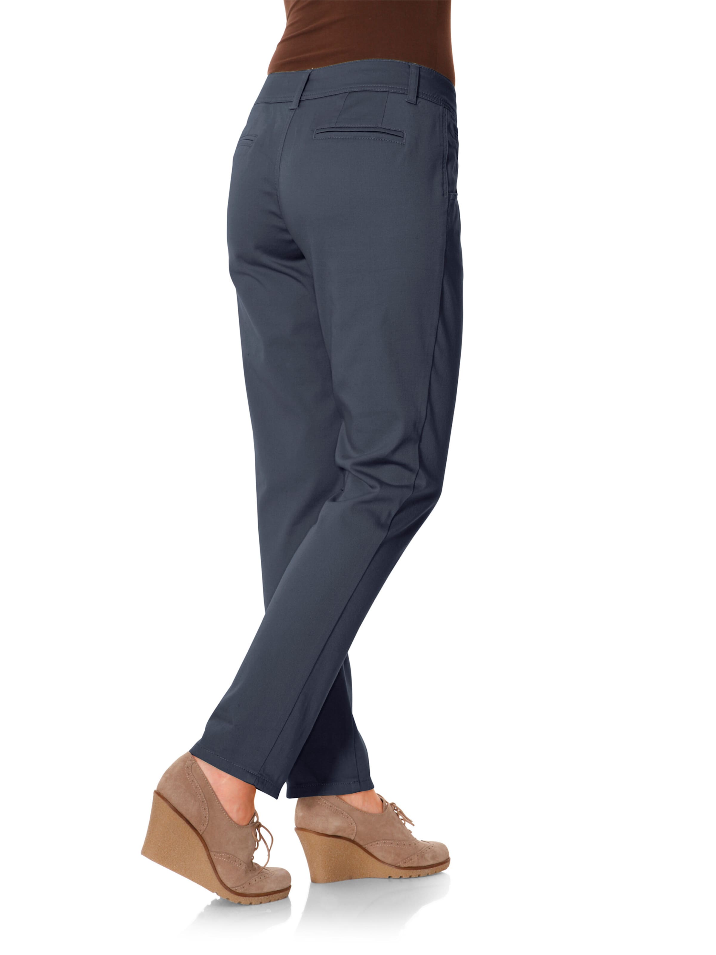 heine Regularen Hlače z naborki | modra barva