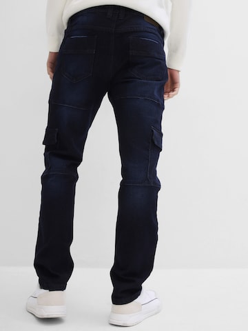 bonprix Slimfit Cargojeans in Blau