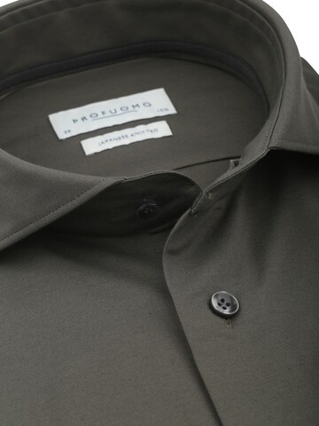 Profuomo Slim fit Overhemd 'Japanese Knitted' in Groen