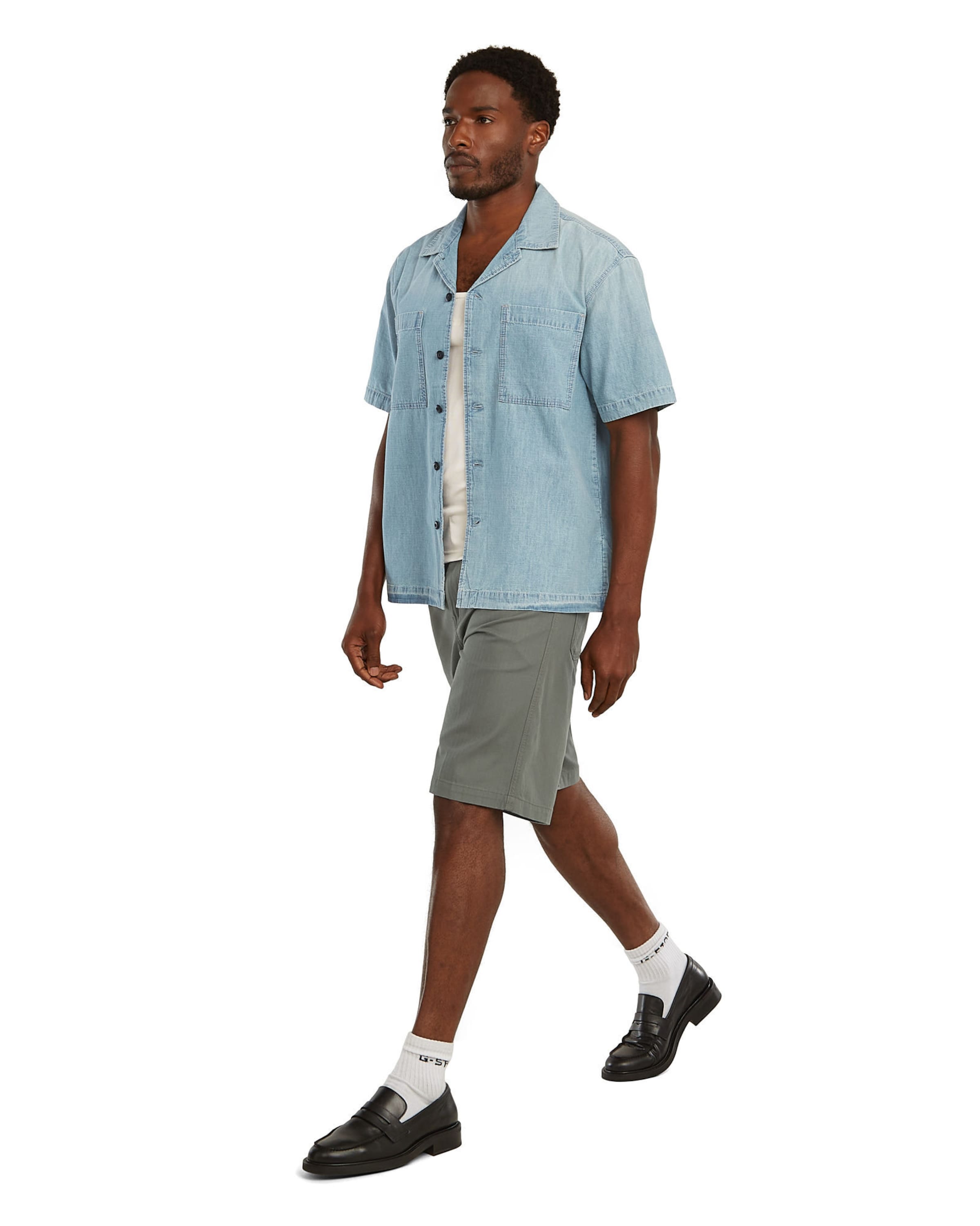 Coupe regular Chemise business 'Bowling 2-Pocket Shirt' G-STAR en bleu