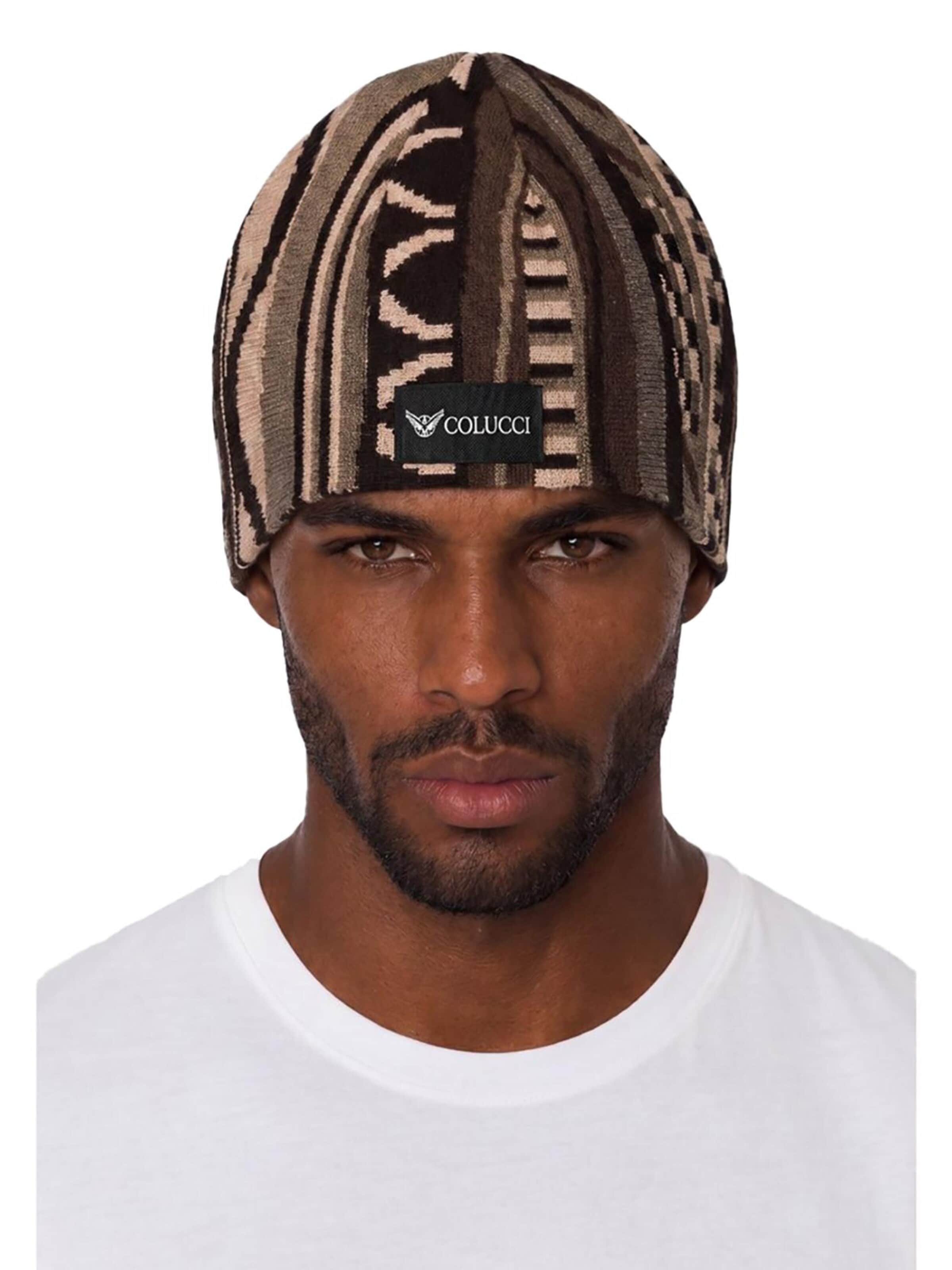 Colucci - Gorros 'Flat Knit Skull' em castanho