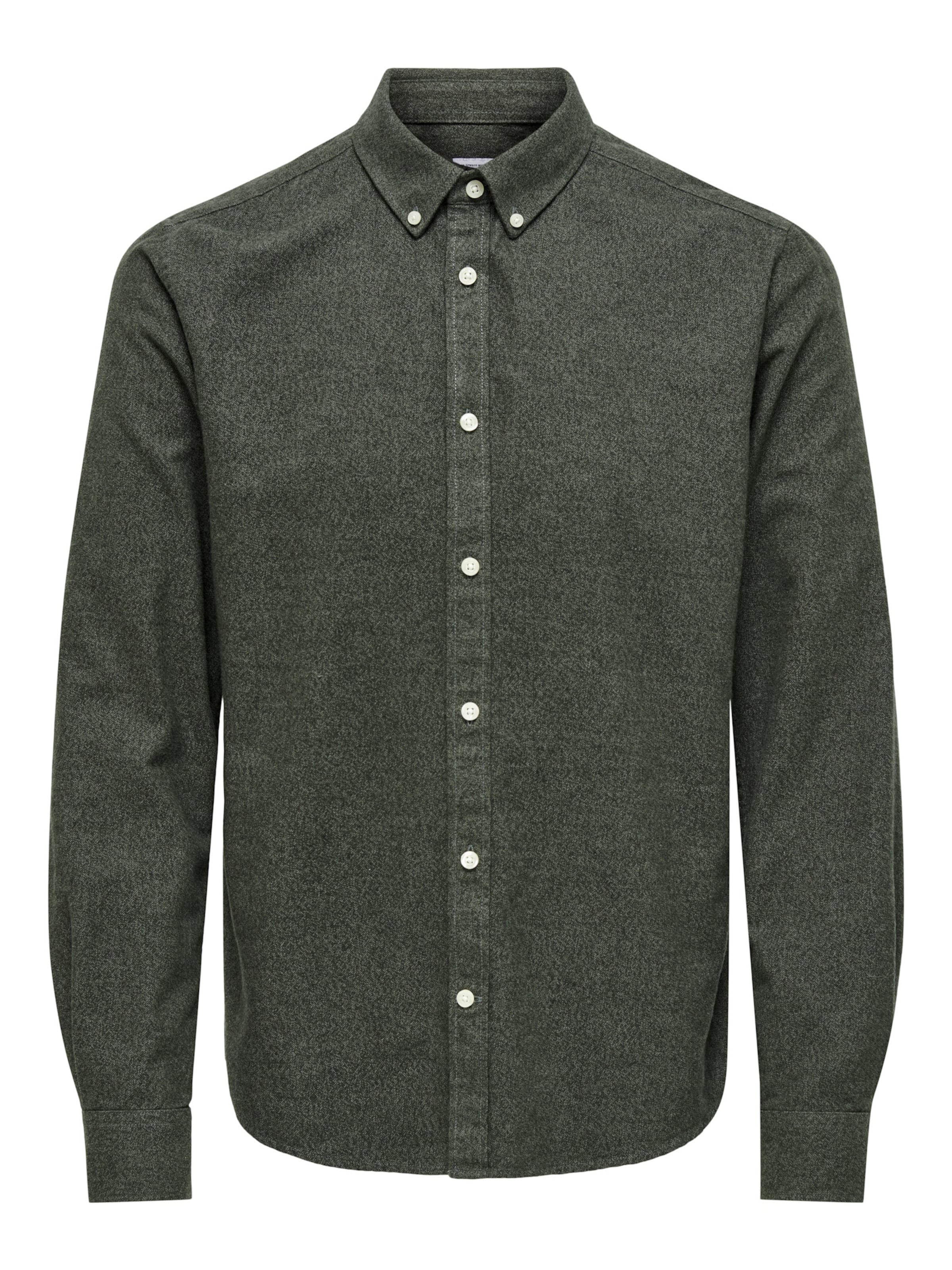 Only & Sons Slim fit Button Up Shirt 'Nikola' in Green: front