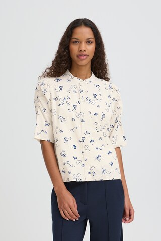 ICHI Bluse 'IHQWINA SH2' i hvid: forside