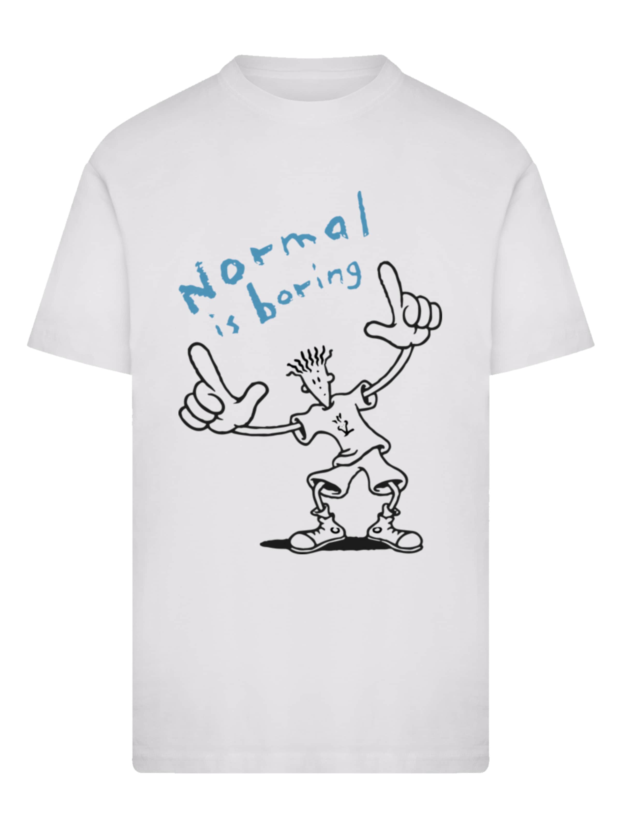 F4NT4STIC Shirt 'Fido Dido Points Normal Is Boring' in White: front