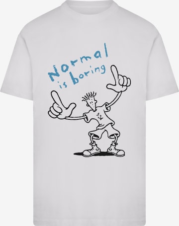 F4NT4STIC T-Shirt 'Fido Dido Points Normal Is Boring' in Weiß: Vorderseite