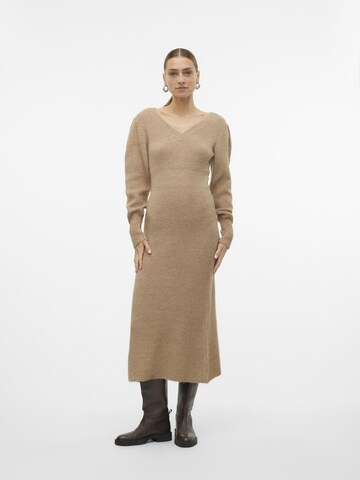 VERO MODA Strikkjole 'ANGALINA' i beige: forside