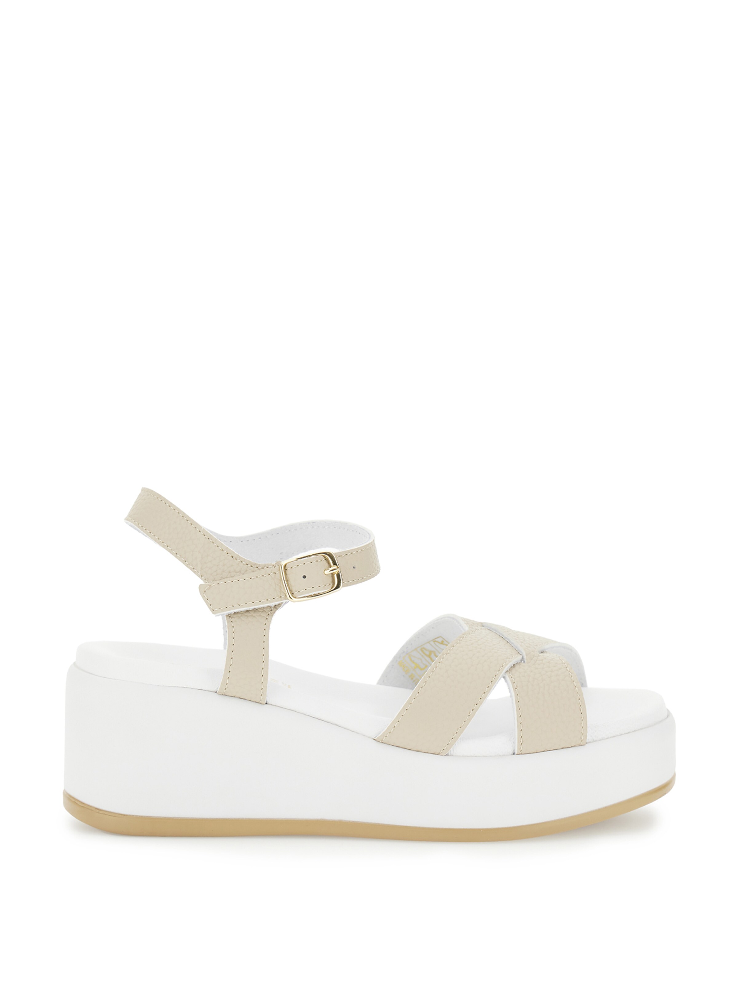 CAFè NOIR Strap sandal in Beige: front
