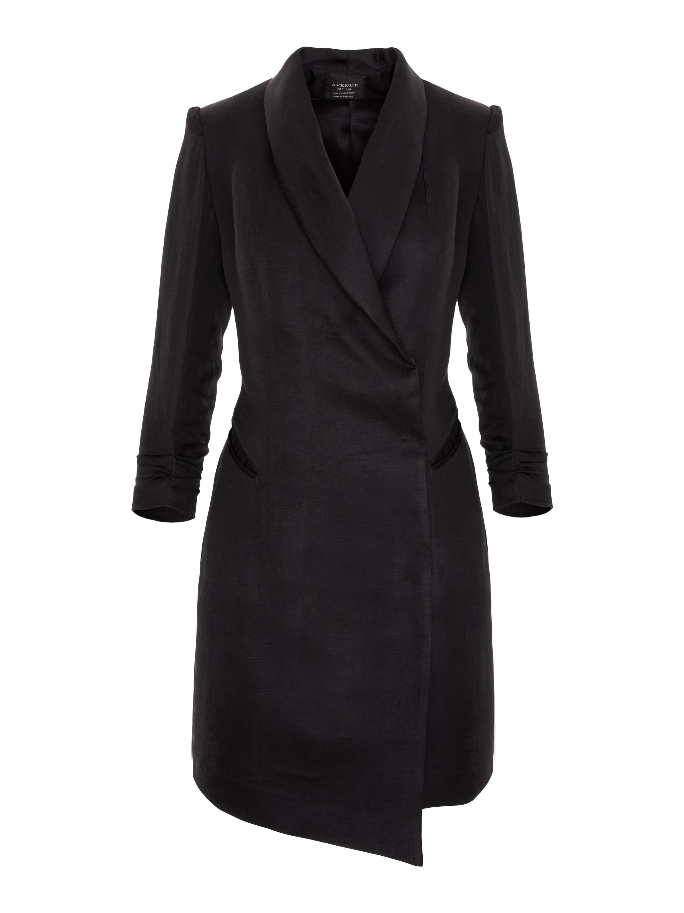 AVENUE N°29 Dress 'Asymmetric Tailored Blazer Dress' in Black: front