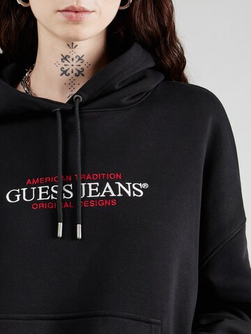 GUESS JEANS Μπλούζα φούτερ 'AMERICAN' σε μαύρο